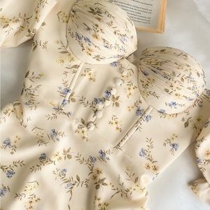 Floral off shoulder midi dress